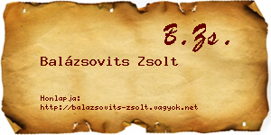 Balázsovits Zsolt névjegykártya